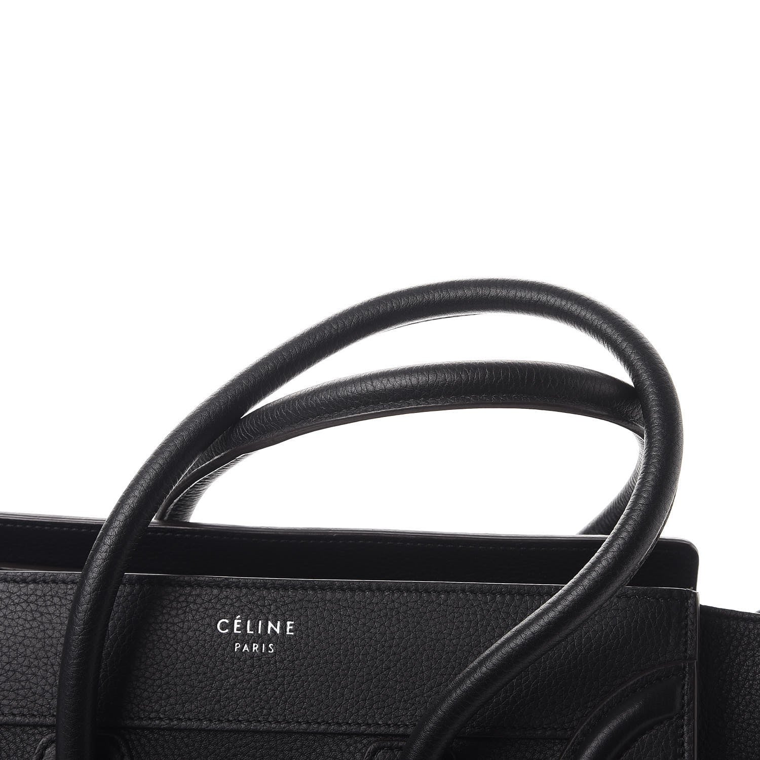 Celine Drummed Calfskin Micro Luggage Black 9 of 9