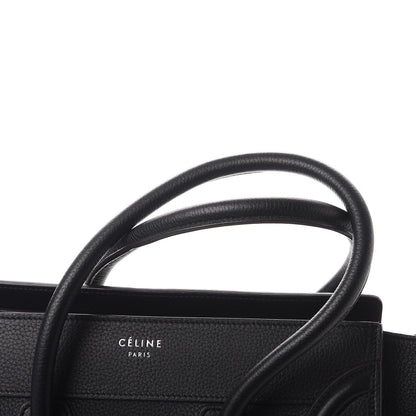 Celine Drummed Calfskin Micro Luggage Black 9 of 9