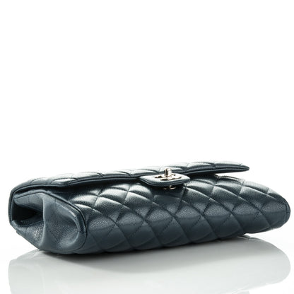 Chanel Caviar Quilted Clutch With Chain Flap Blue 4 of 8