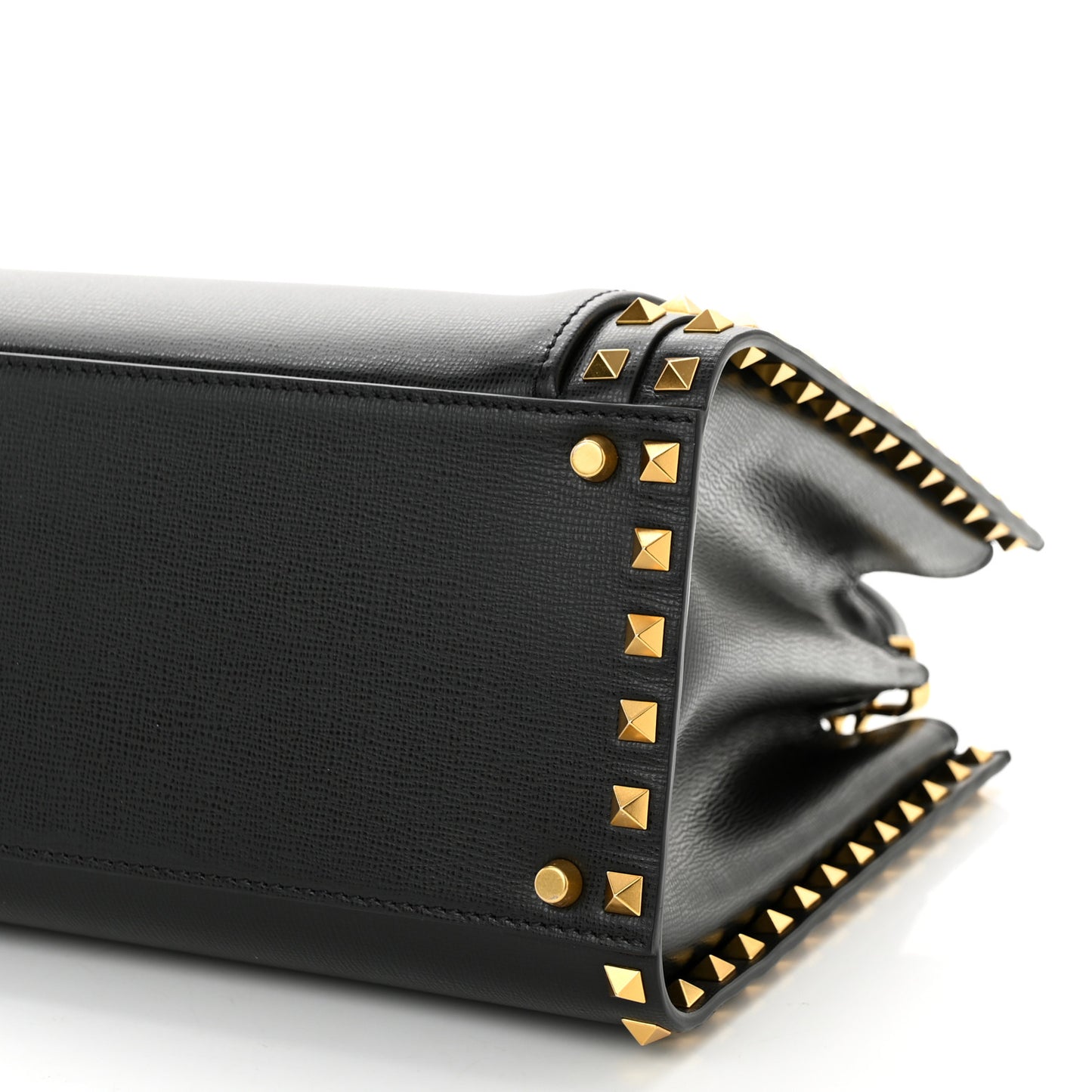 Vitello Rockstud Alcove Top-Handle Bag Black