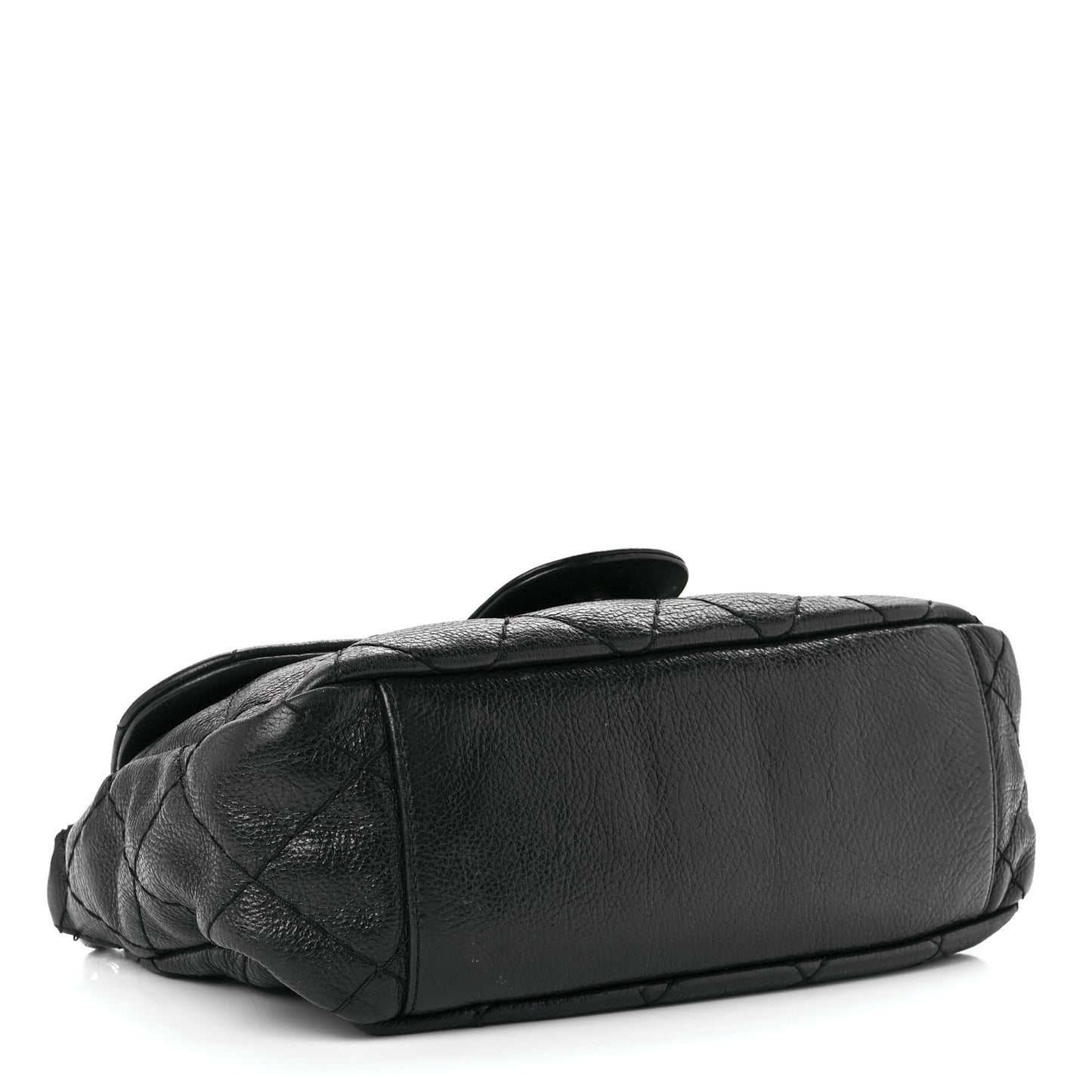 Glazed Calfskin Stitched On The Road Flap Black