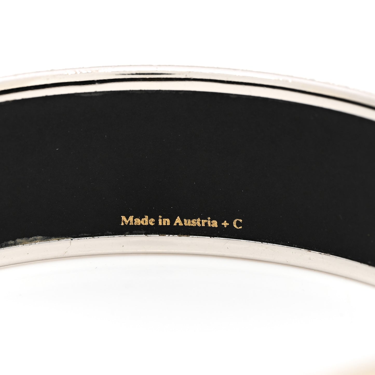 Enamel Printed Wide Galop Volant Bracelet 65 Creme