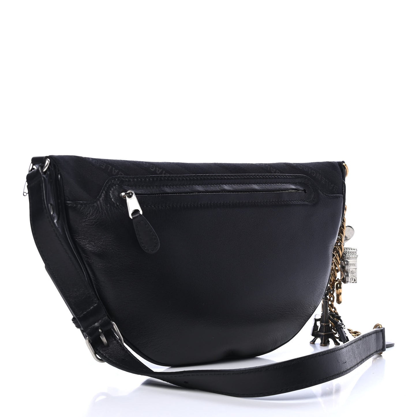 Canvas Jacquard Diagonal Allover Logo XS Souvenir Belt Bag Black