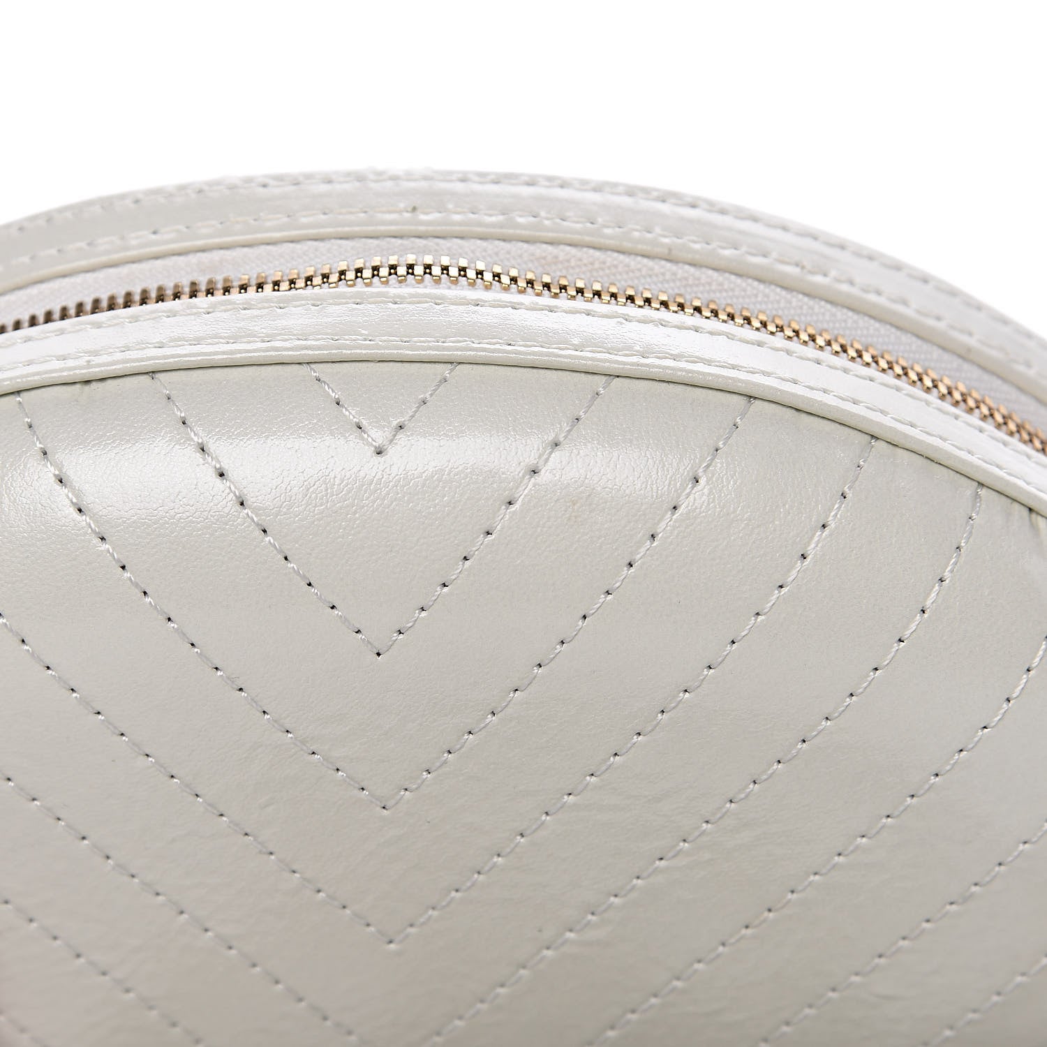 Chanel Embroidered Lambskin Chevron Quilted La Pausa Evening Bag White 10 of 11