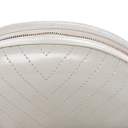 Chanel Embroidered Lambskin Chevron Quilted La Pausa Evening Bag White 10 of 11