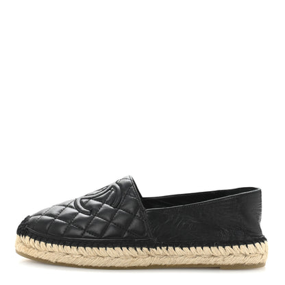 Chanel Lambskin Quilted CC Espadrilles 38 Black 1 of 11
