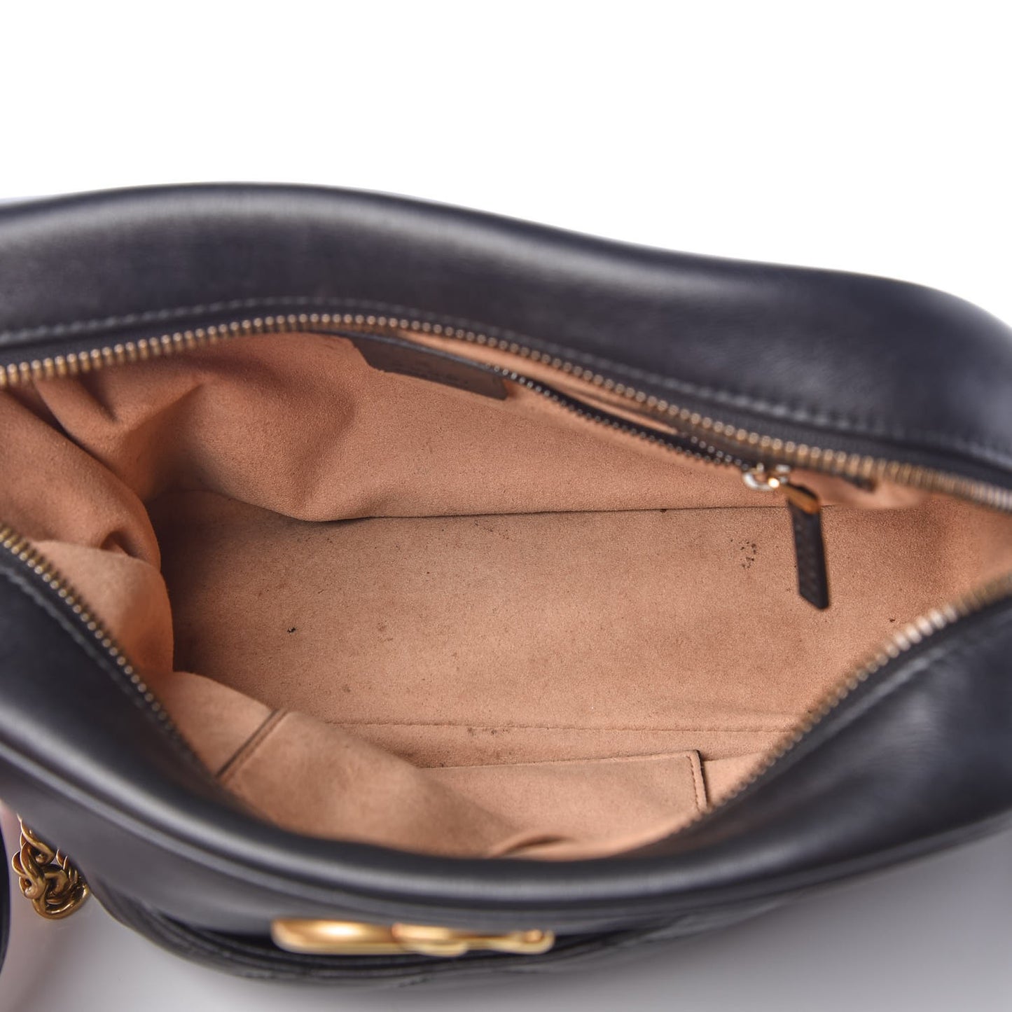 Calfskin Matelasse Medium GG Marmont Chain Shoulder Bag Black