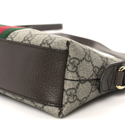 Gucci GG Supreme Monogram Textured Dollar Calfskin Web Small Ophidia Dome Shoulder Bag Beige Ebony New Acero 11 of 13