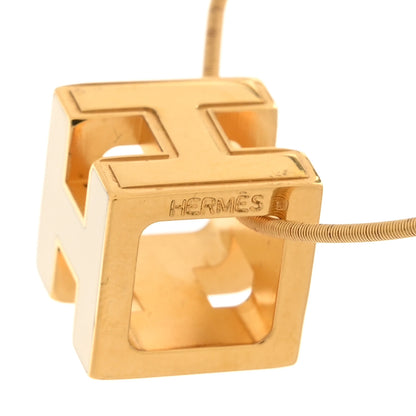 Hermes Gold Lacquered Cage d'H Necklace White 5 of 6