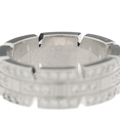 Cartier 18K White Gold Diamond 6mm Tank Francaise Ring 46 3.75 4 of 6