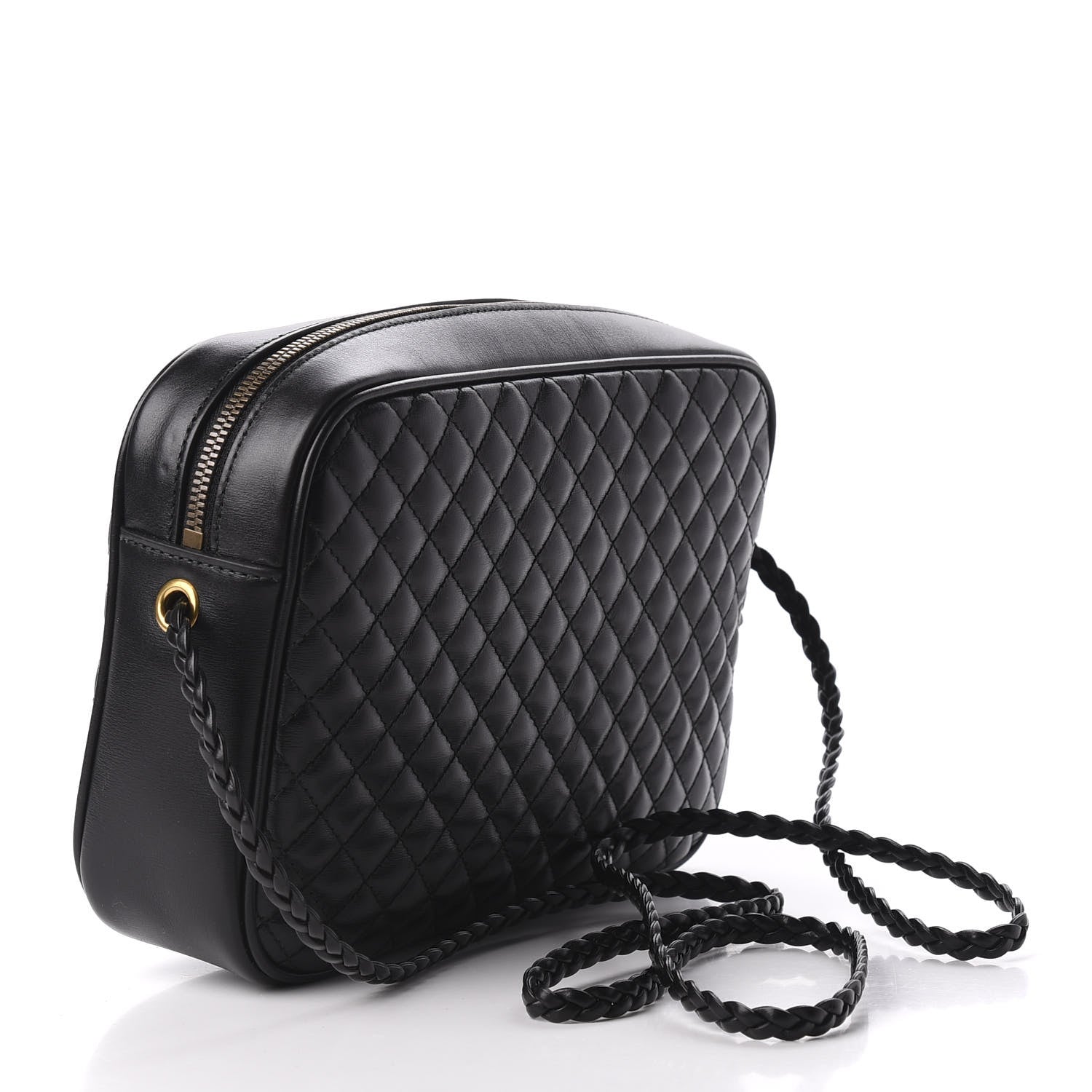 Gucci Calfskin Web Trapuntata Small GG Shoulder Bag Black 3 of 9