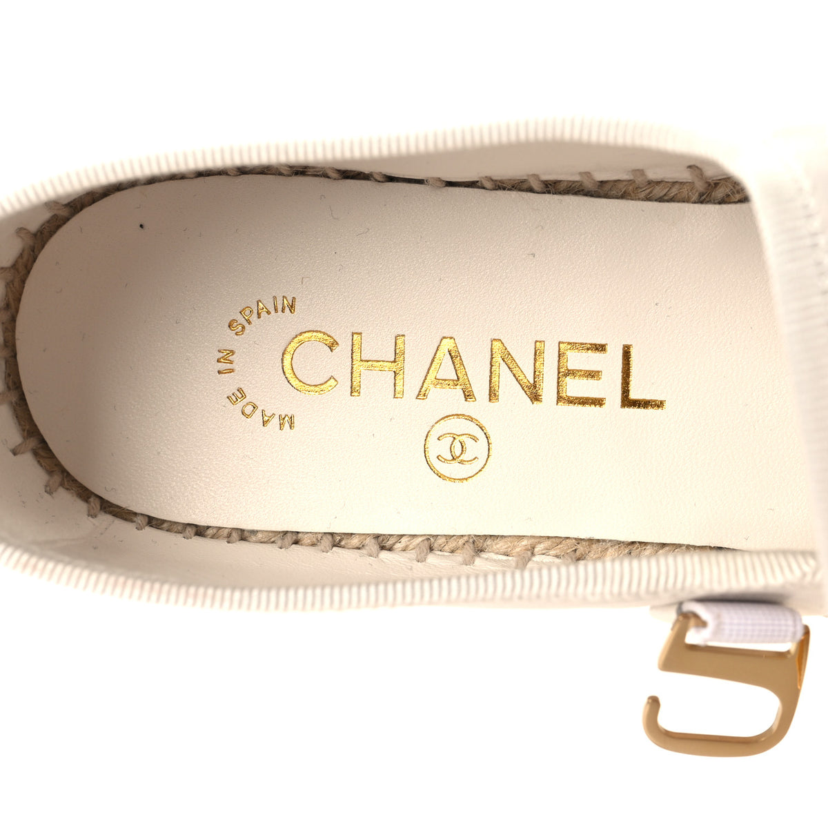 Lambskin Mary Jane Espadrilles 38 White