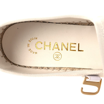 Chanel Lambskin Mary Jane Espadrilles 38 White 9 of 10