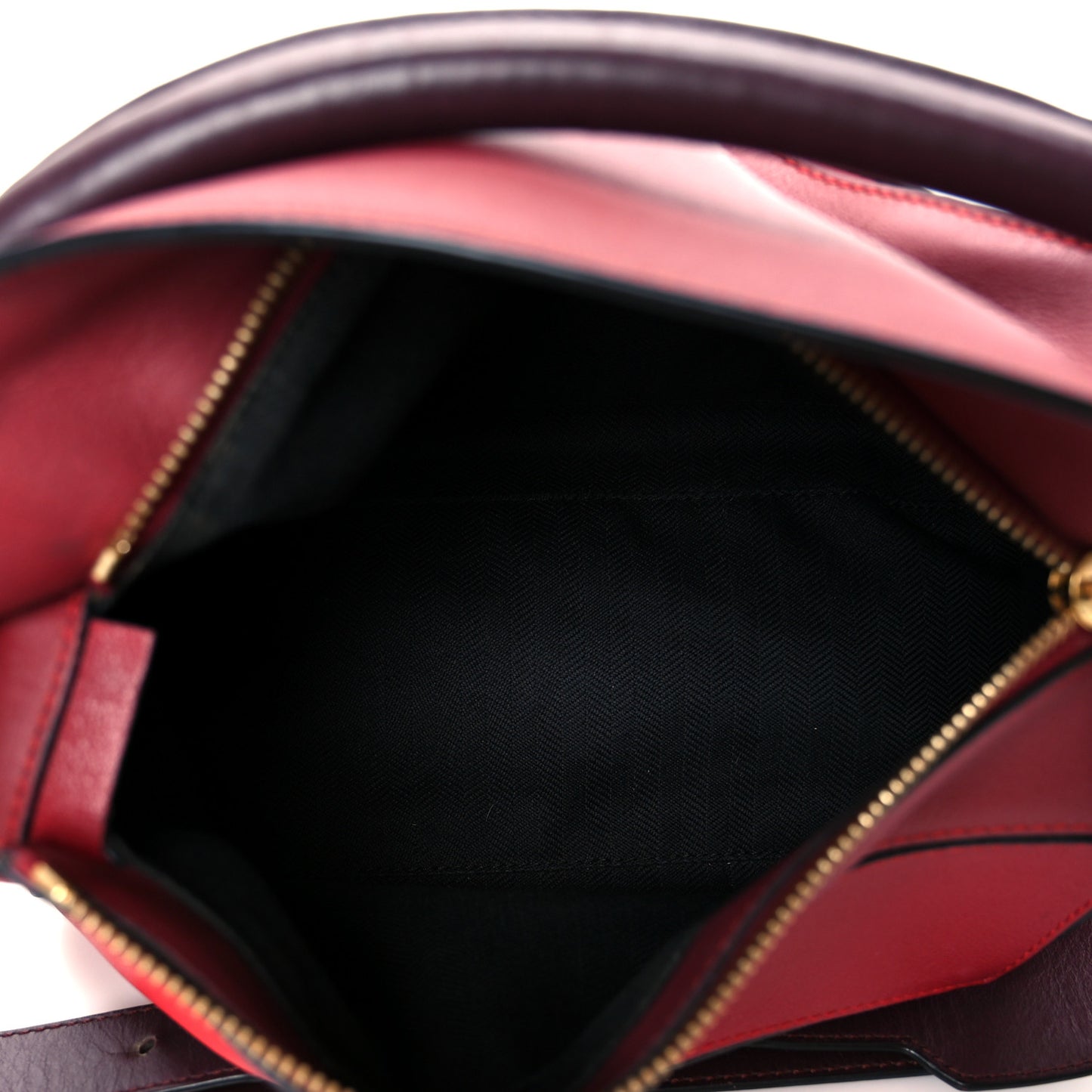 Calfskin Colorblock Small Puzzle Bag Red