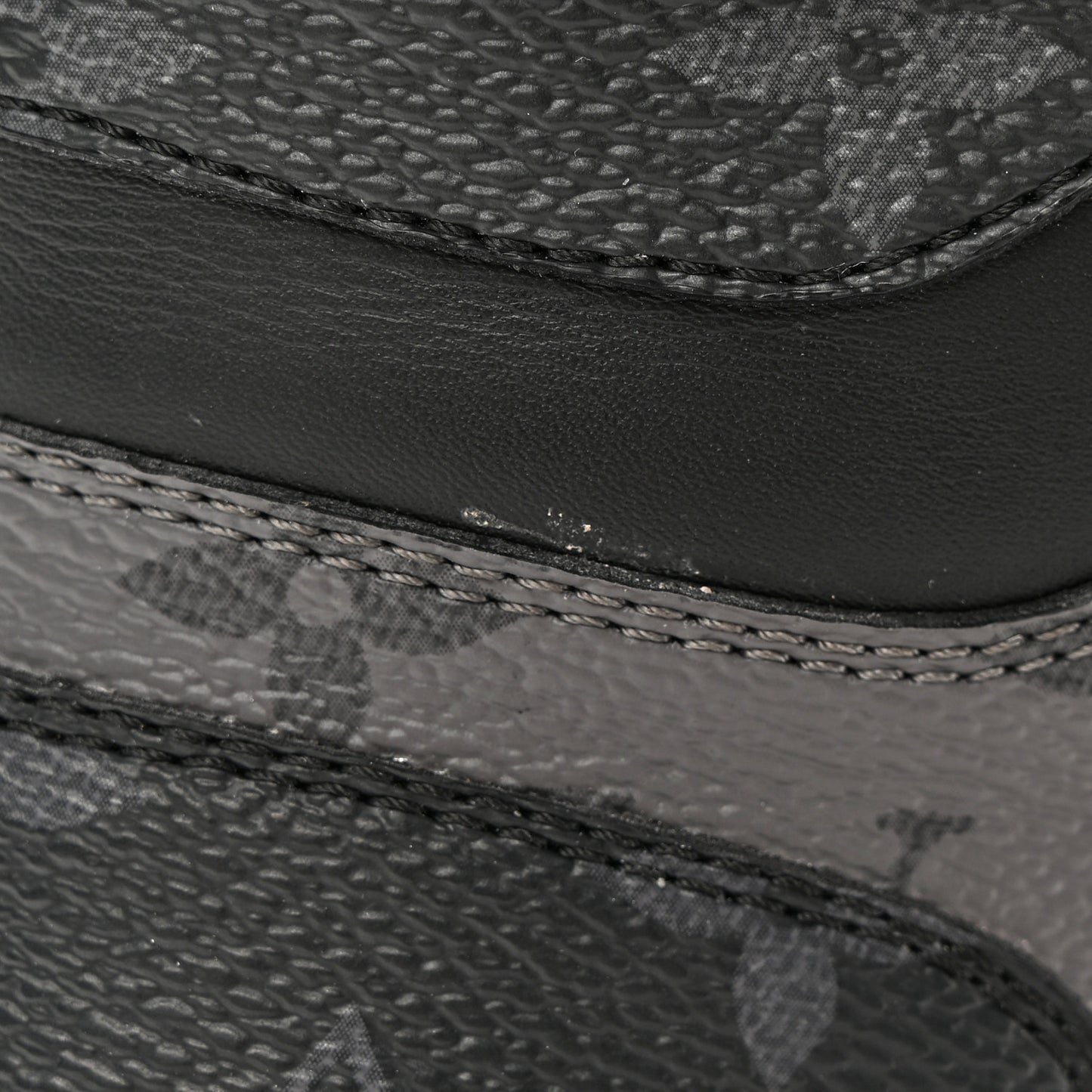 Calfskin Monogram Eclipse Mens Rivoli High Top Sneakers 9 Black Grey