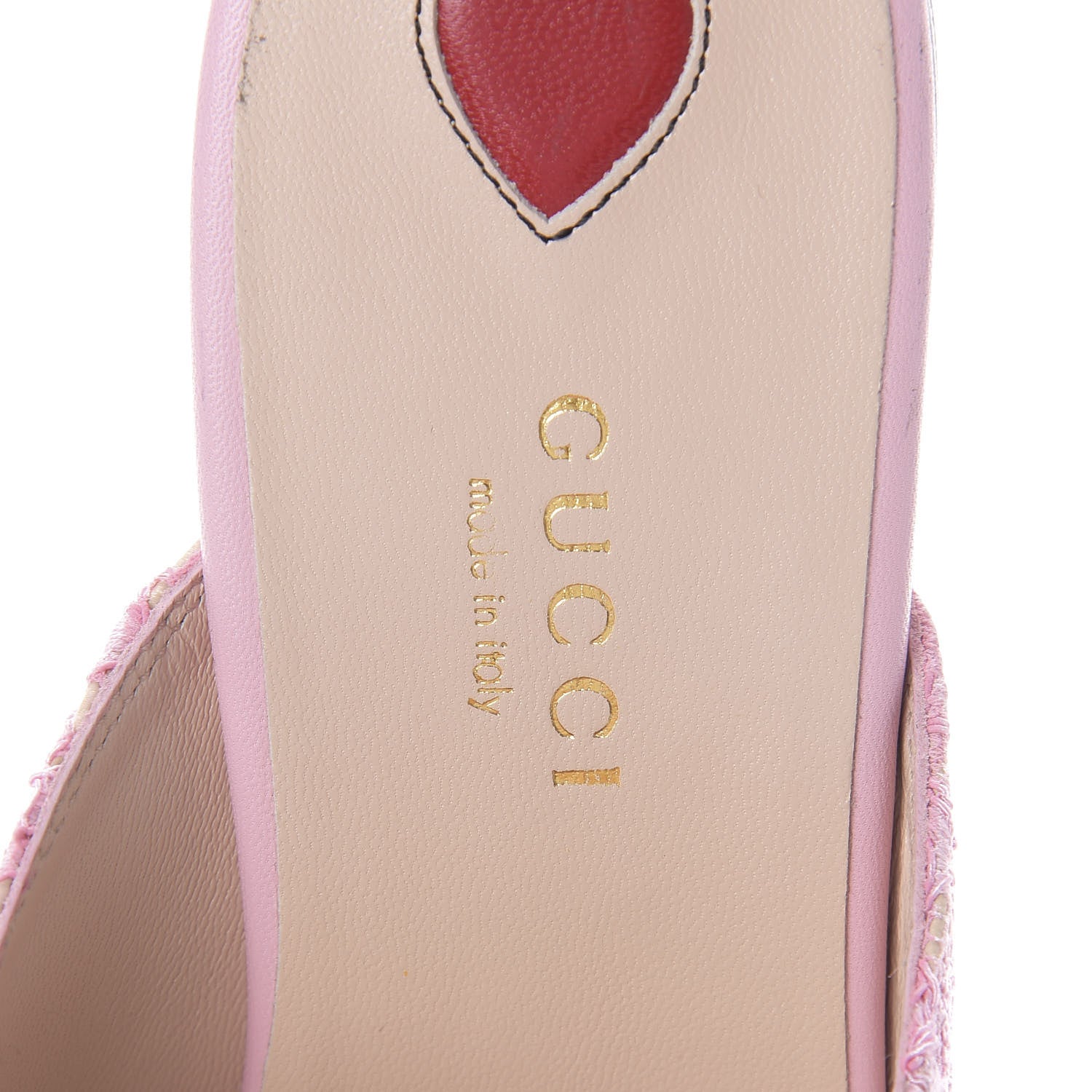 Gucci Lace Malaga Kid Womens Princetown Slippers 36 Sugar Pink Skin Rose 5 of 7
