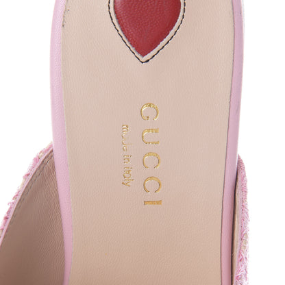 Gucci Lace Malaga Kid Womens Princetown Slippers 36 Sugar Pink Skin Rose 5 of 7