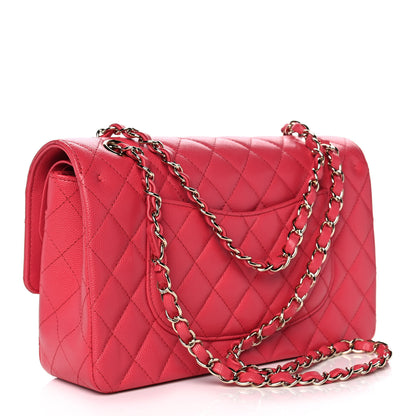 Chanel Metallic Caviar Quilted Medium Double Flap Dark Pink 3 of 12