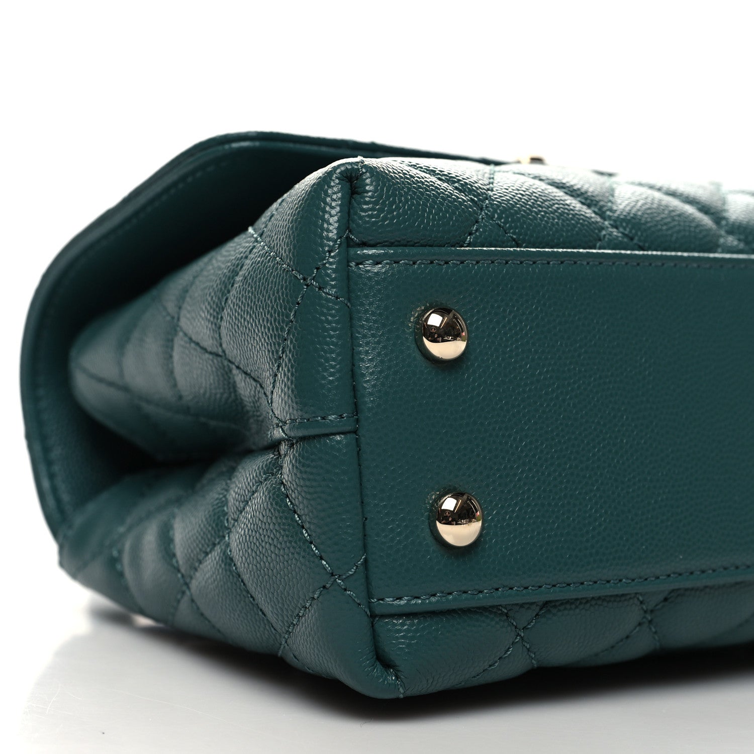 Chanel Caviar Quilted Mini Coco Handle Flap Green 9 of 10