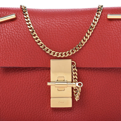 Chloe Grained Lambskin Mini Drew Shoulder Bag Plaid Red 10 of 11