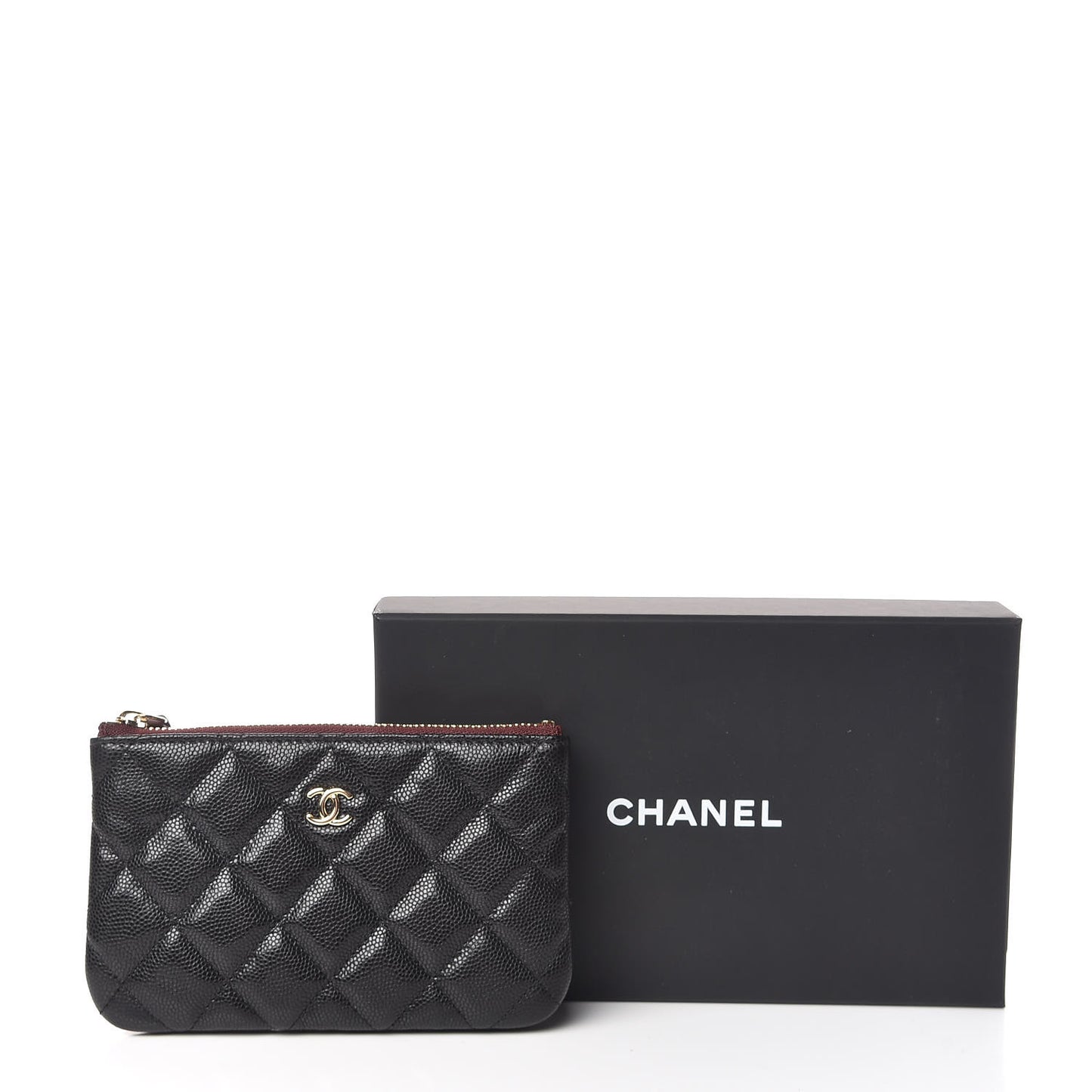 Caviar Quilted Small Cosmetic Case Black