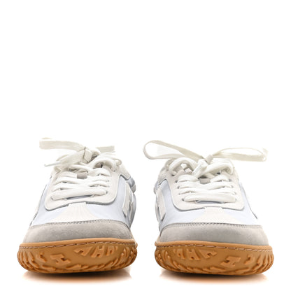 Hermes Suede Goatskin Jet Sneakers 36 Gris Arctique Blanc 3 of 9