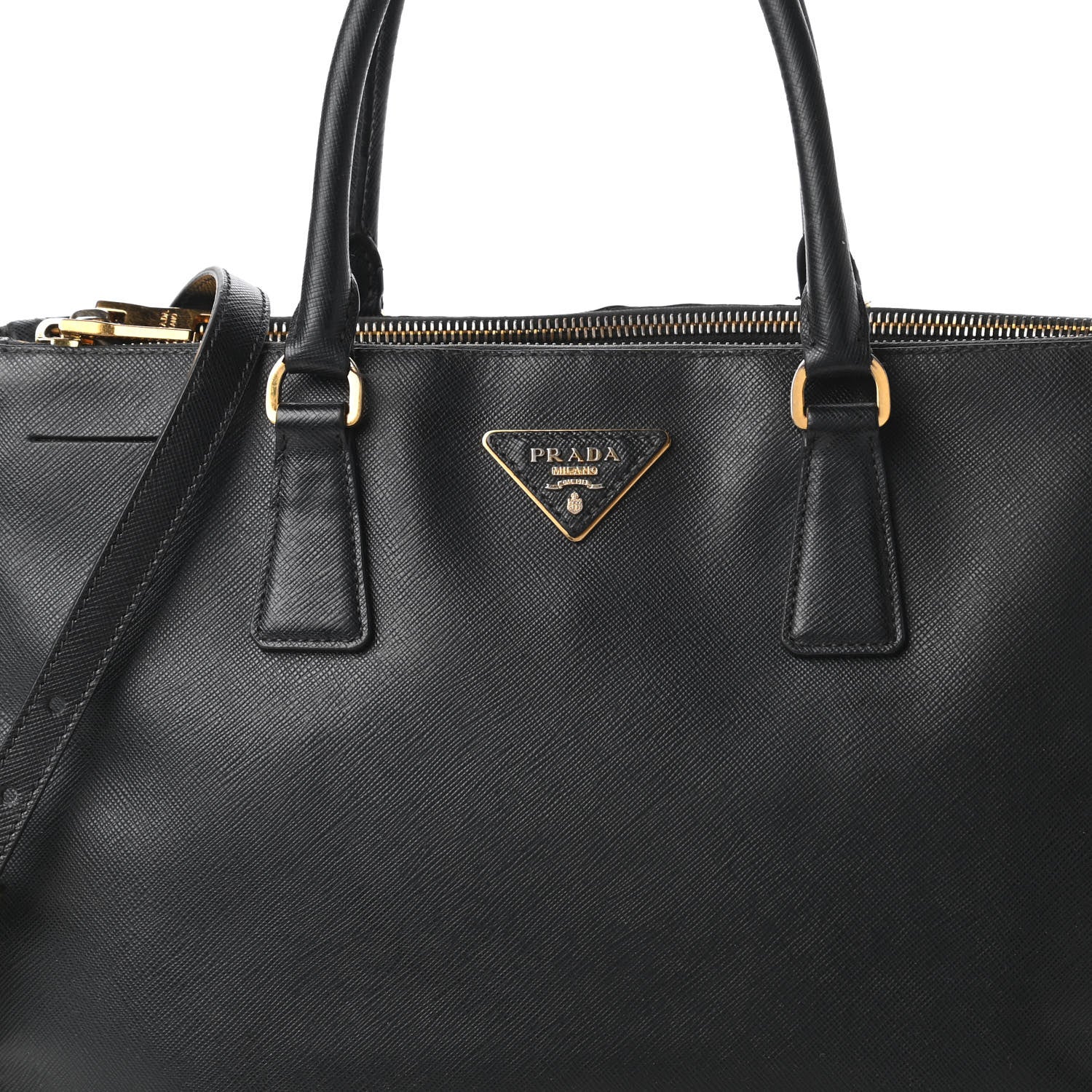 Prada Saffiano Medium Galleria Double Zip Tote Black 10 of 15