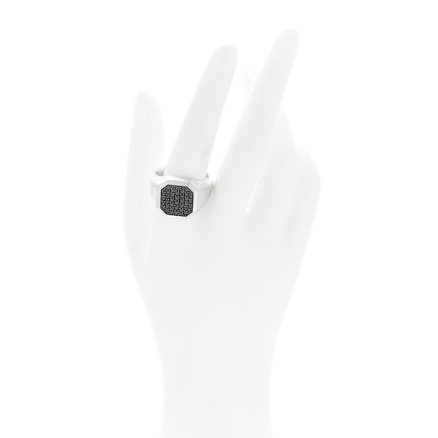 David Yurman Sterling Silver Black Diamond 18mm Streamline Signet Ring 62 10 2 of 4