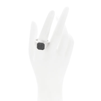 David Yurman Sterling Silver Black Diamond 18mm Streamline Signet Ring 62 10 2 of 4
