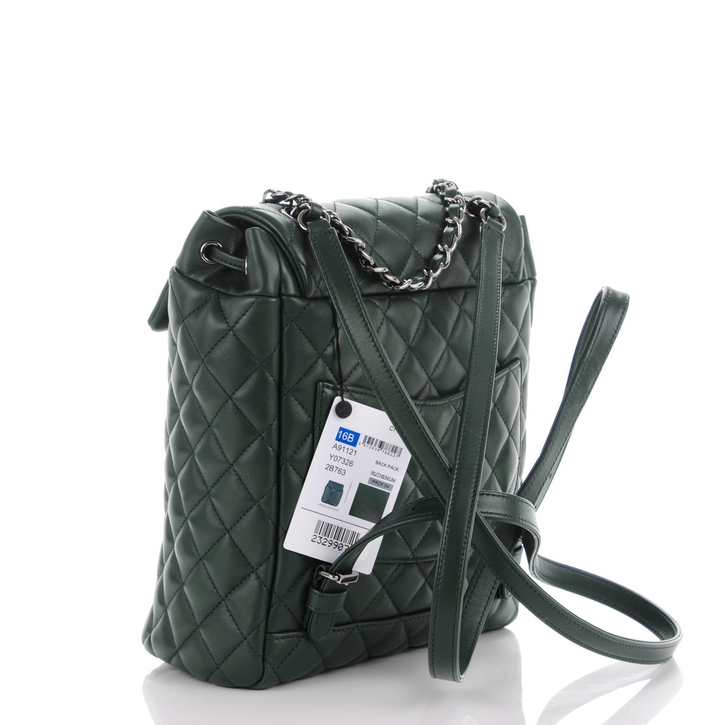 Lambskin Quilted Small Urban Spirit Backpack Dark Green