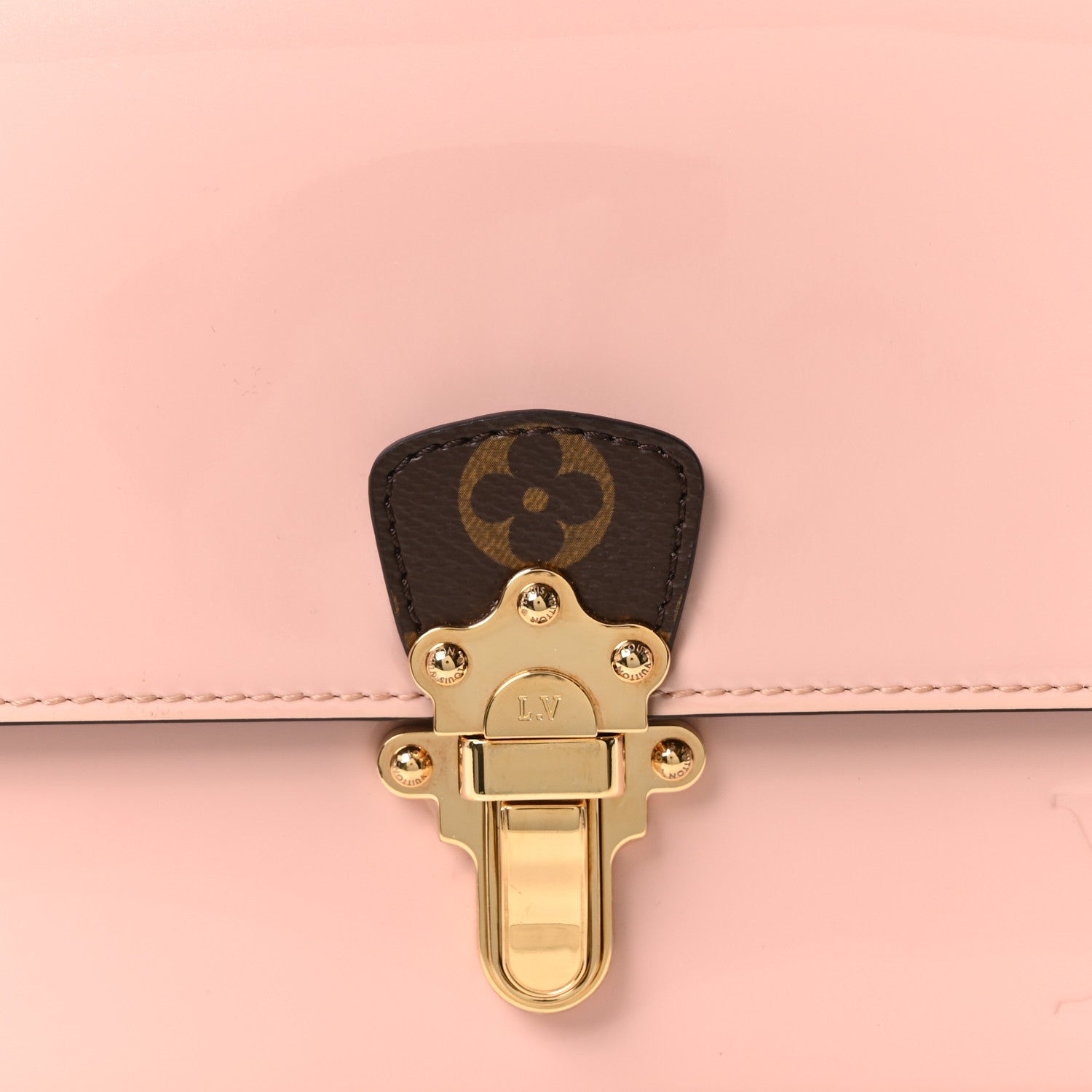 Louis Vuitton Patent Calfskin Monogram Cherrywood BB Rose Ballerine 7 of 9