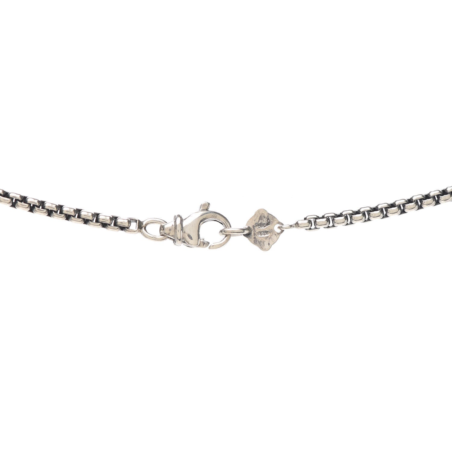 David Yurman Sterling Silver 14K Yellow Gold Pearl Logo Station Necklace 30" 4 of 4