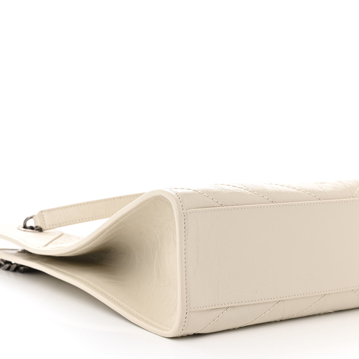 Saint Laurent Crinkled Calfskin Matelasse Monogram Medium Niki Shopper Tote Crema Soft 9 of 10