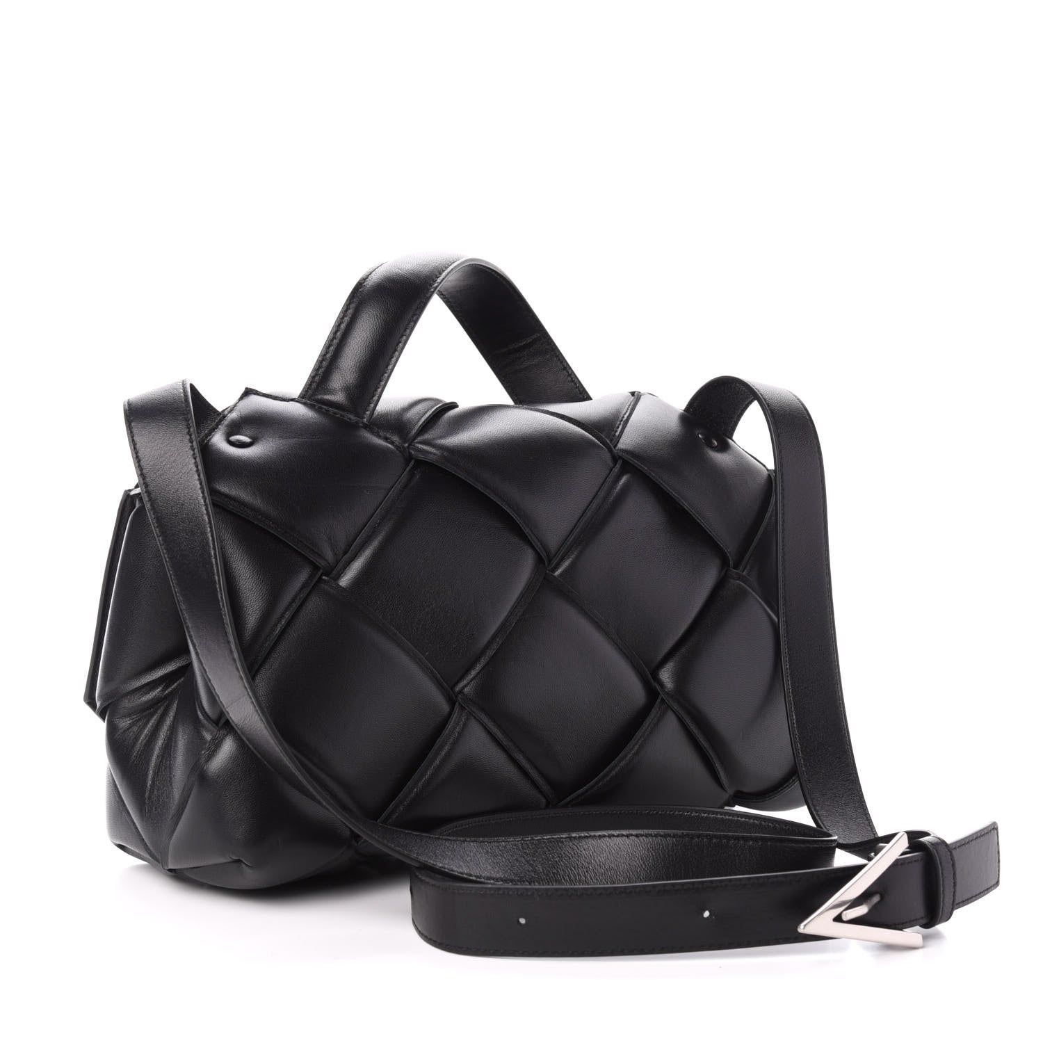 Bottega Veneta Nappa Intreccio Padded Top Handle Shoulder Bag Black 3 of 11