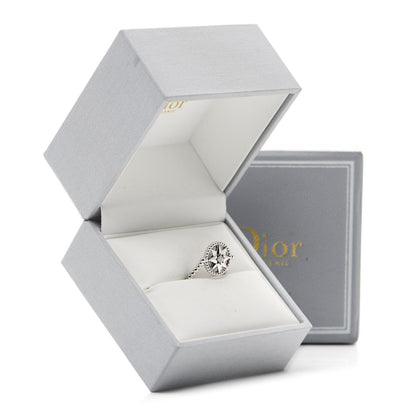 Christian Dior 18K White Gold Diamond Rose Des Vents Pave Ring 51 5.75 7 of 7