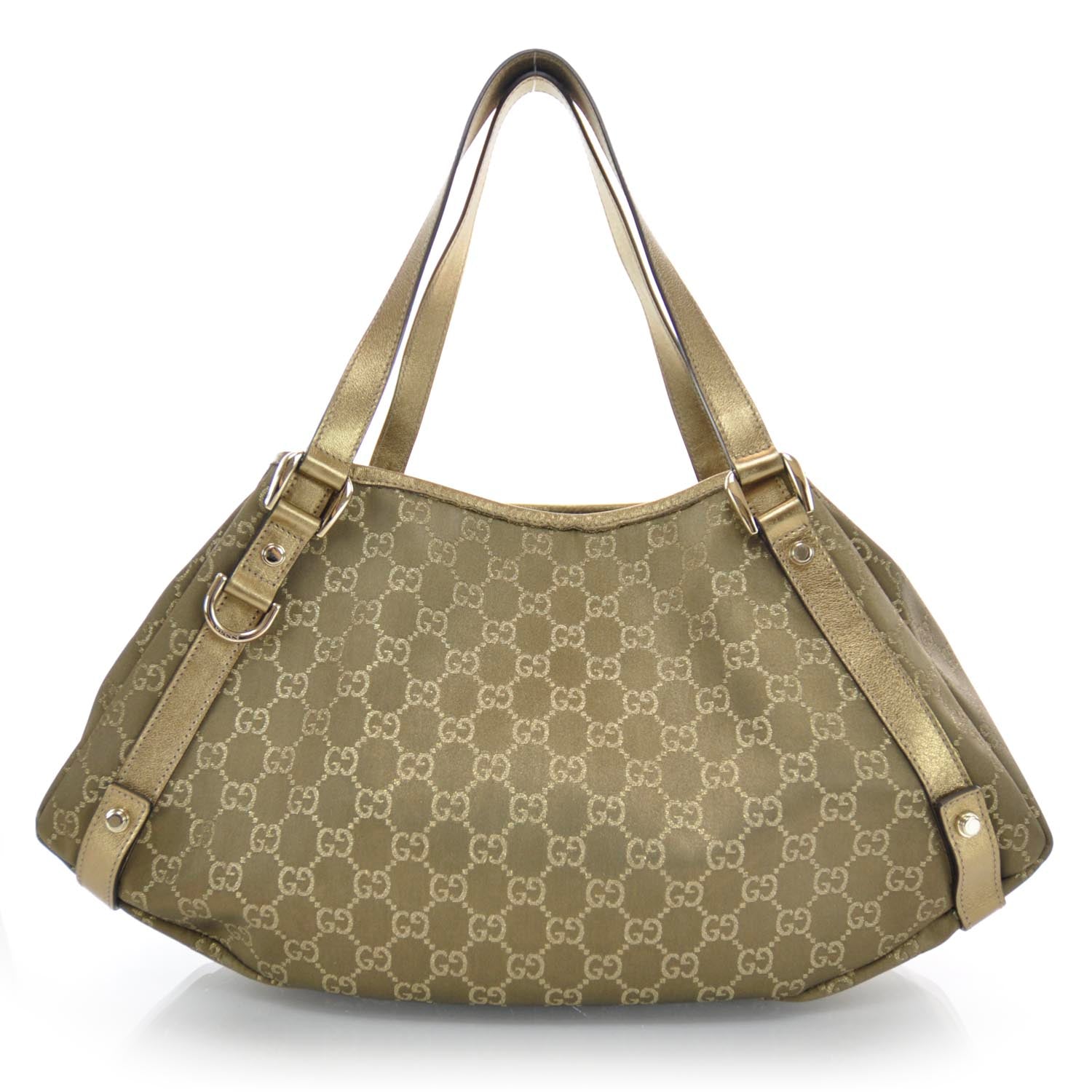 Gucci Satin Monogram Medium Abbey Shoulder Bag Bronze 1 of 8