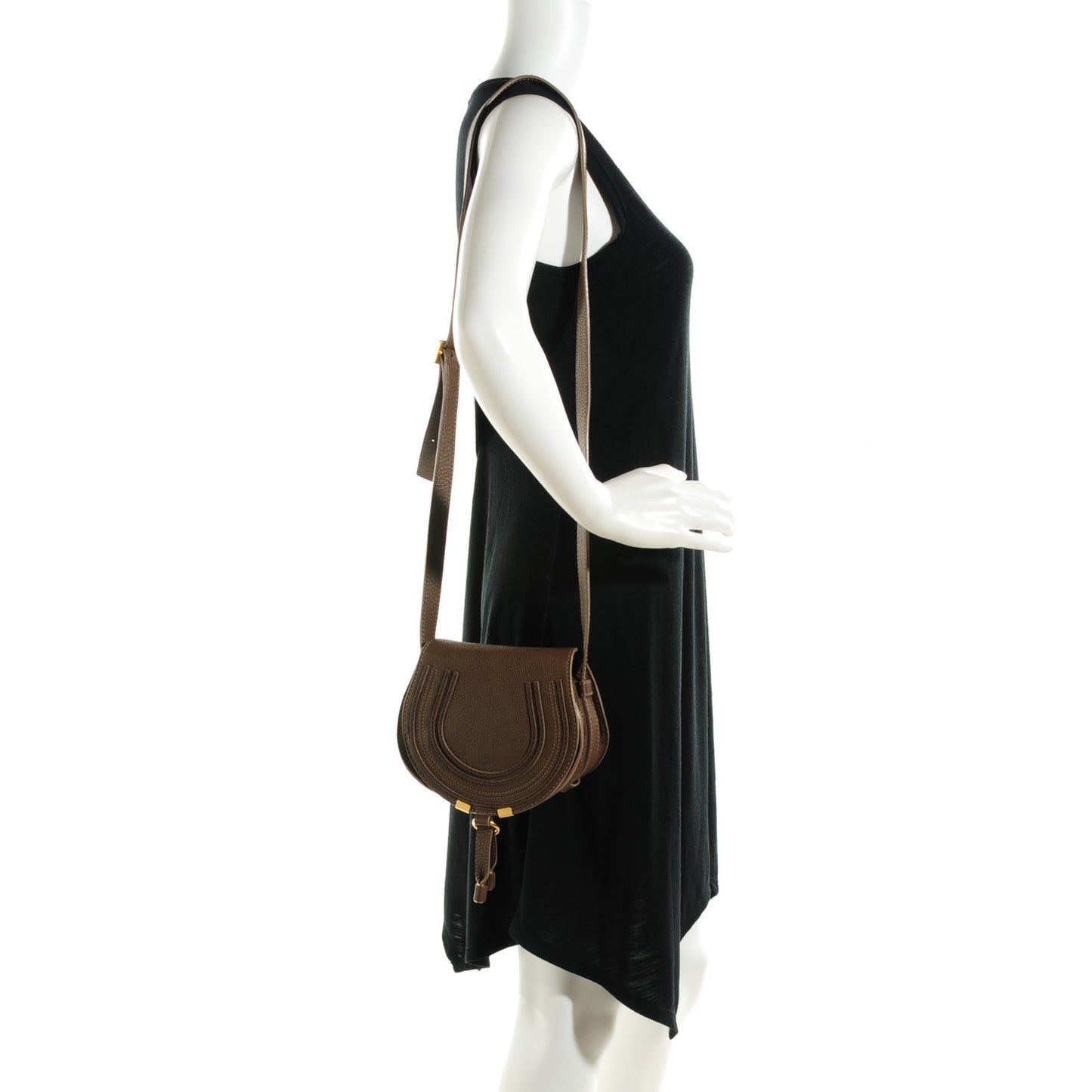 Calfskin Mini Marcie Round Crossbody Bag Seed