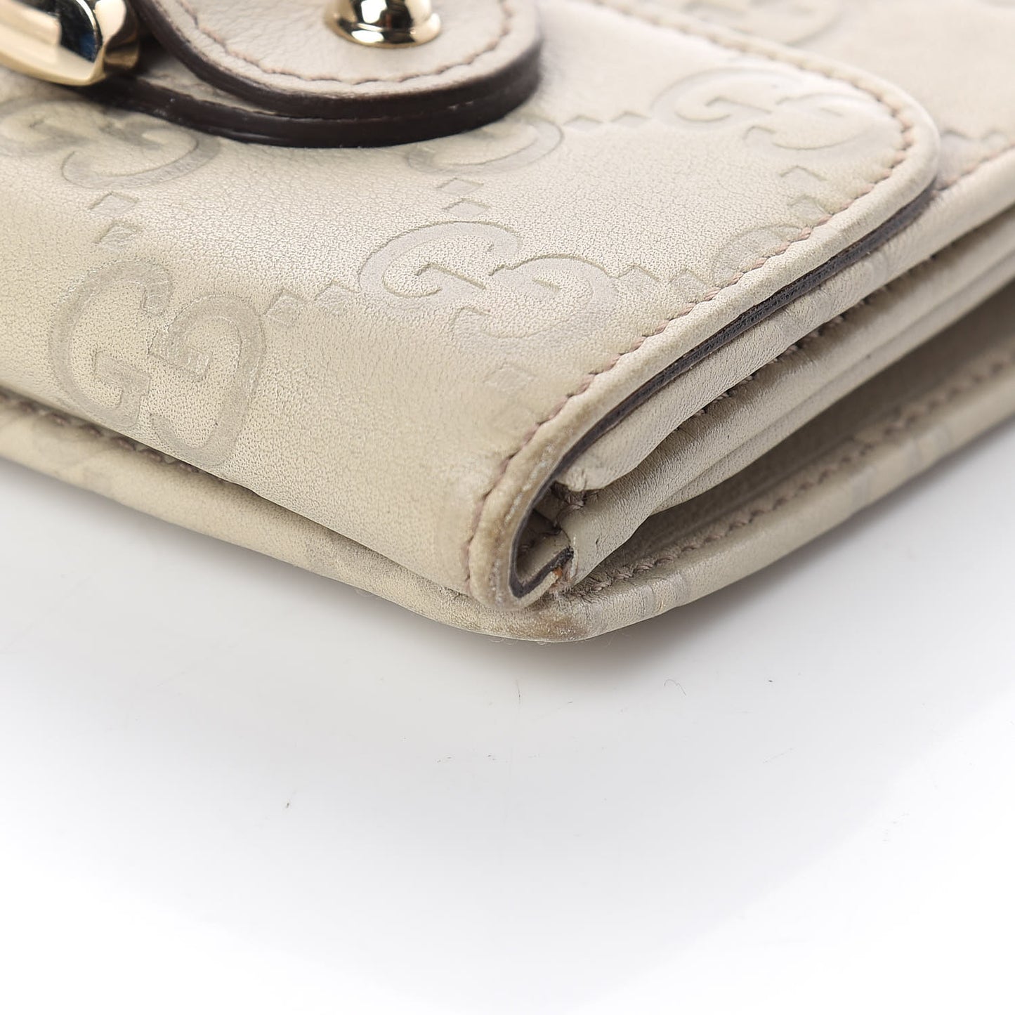 Guccissima Horsebit Continental Wallet Ivory