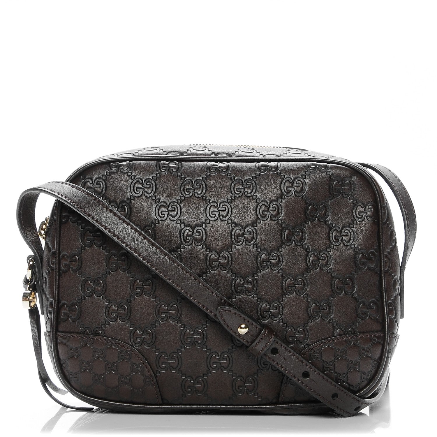 Gucci Guccissima Mini Bree Messenger Bag Chocolate 1 of 7