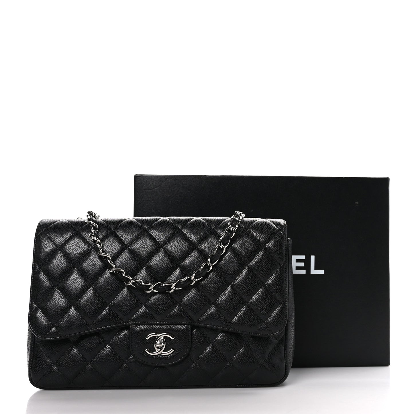 Caviar Quilted Jumbo Single Flap Black
