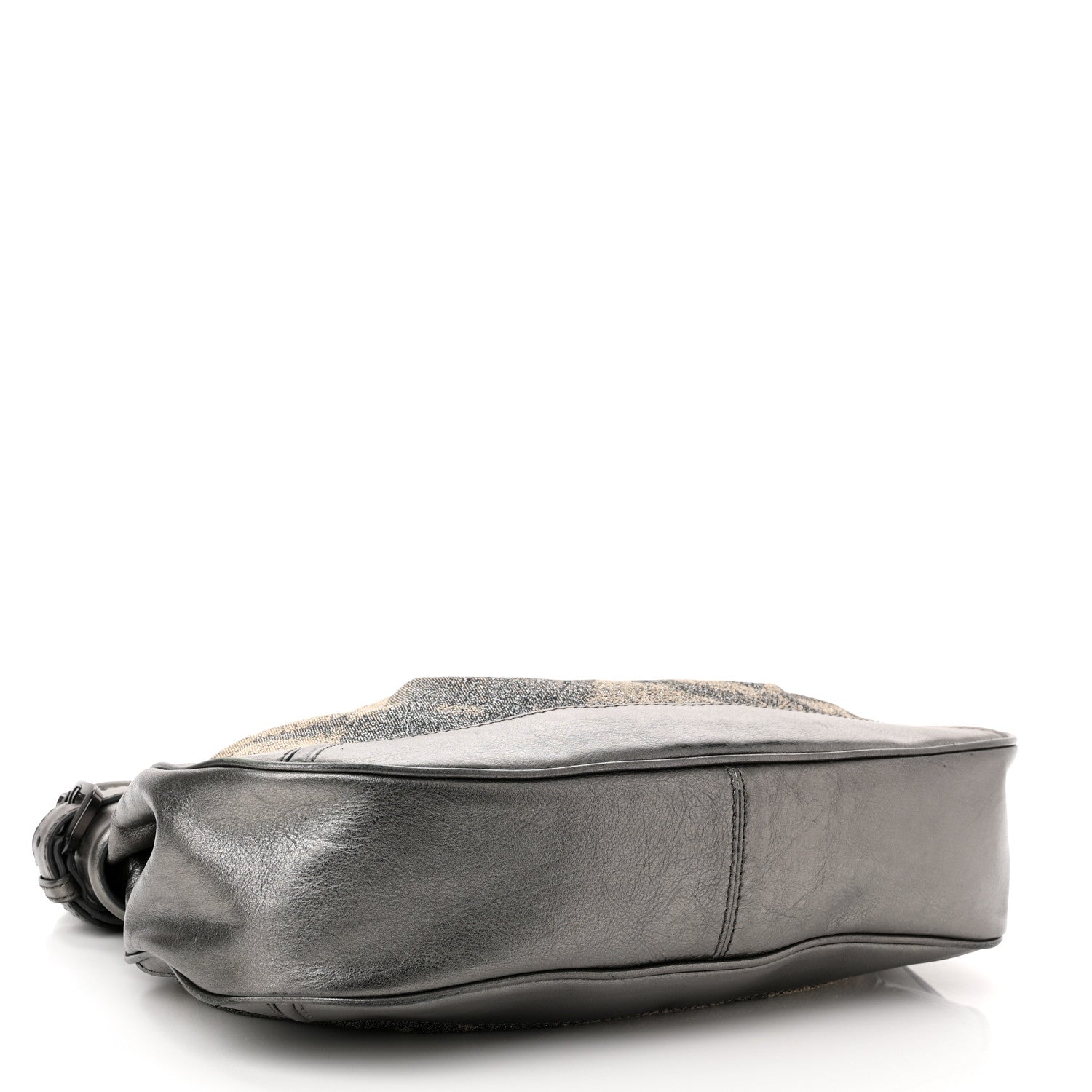 Burberry Shimmer Check Medium Fairby Hobo Pewter 4 of 10