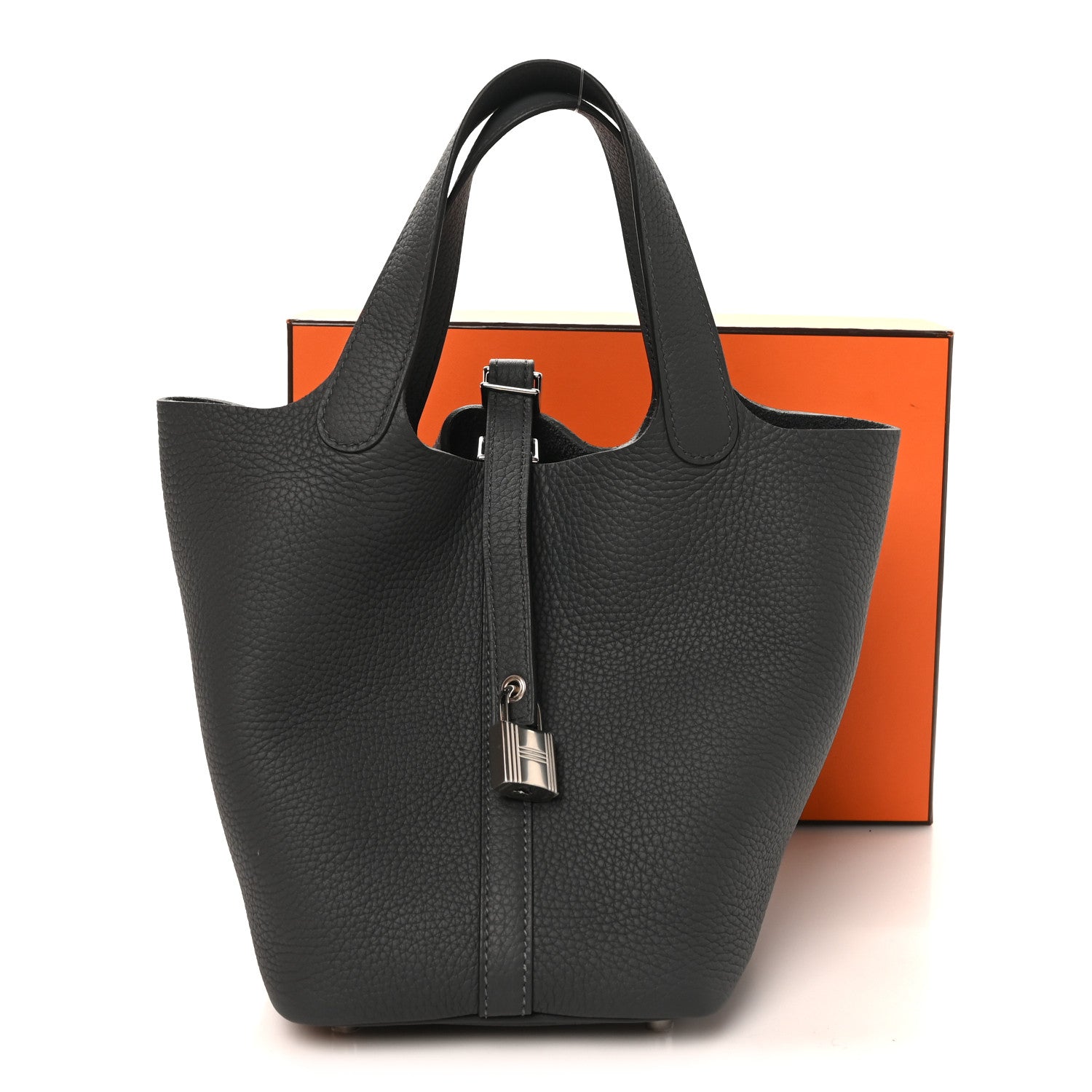Hermes Taurillon Clemence Picotin Lock 18 PM Gris Misty 1874292