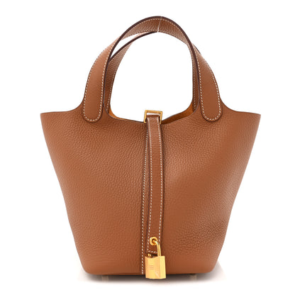 Hermes Taurillon Clemence Picotin Lock 18 PM Gold 1 of 11
