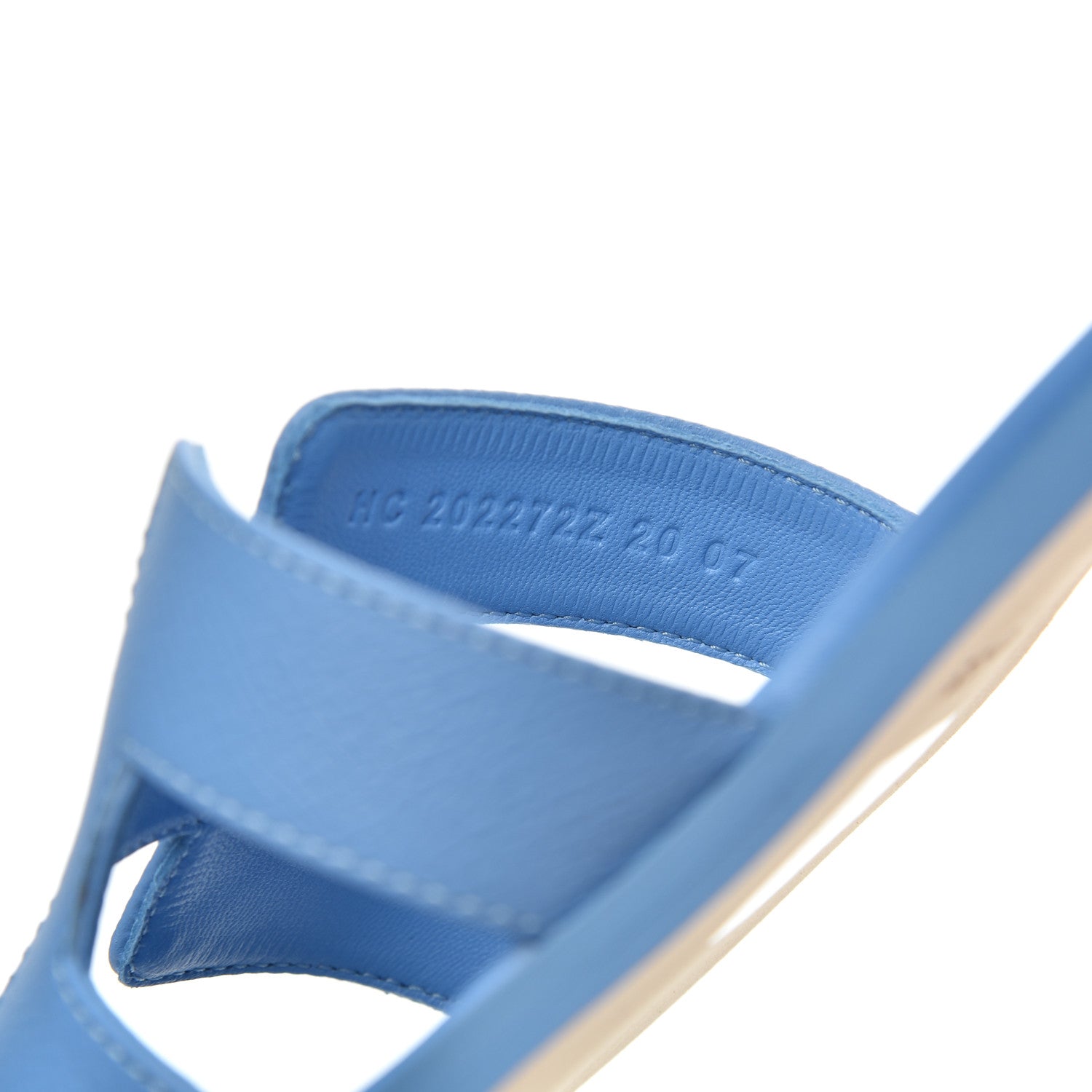 Hermes Epsom Oran Sandals 35 Bleu Faience 8 of 12