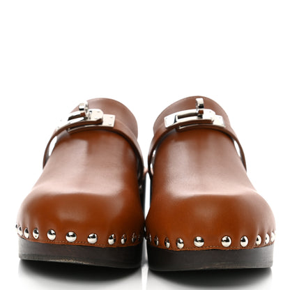 Hermes Heritage Calfskin Carlotta Mules 37 Naturel 2 of 9