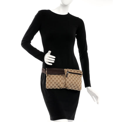 Gucci GG Monogram Double Pocket Belt Bag Dark Brown 2 of 10