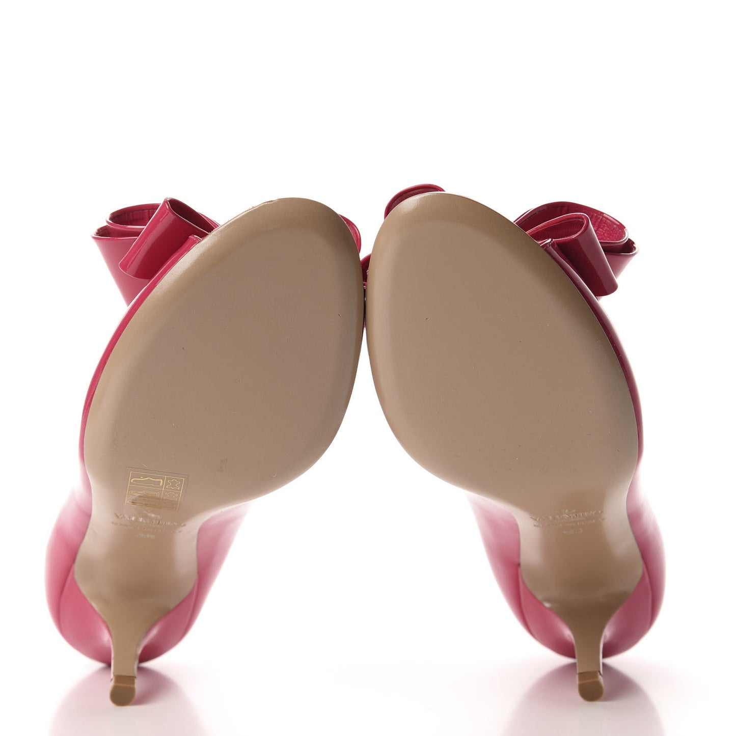 Patent Couture Bow Peep Toe Low Heel Pumps 38 Pink