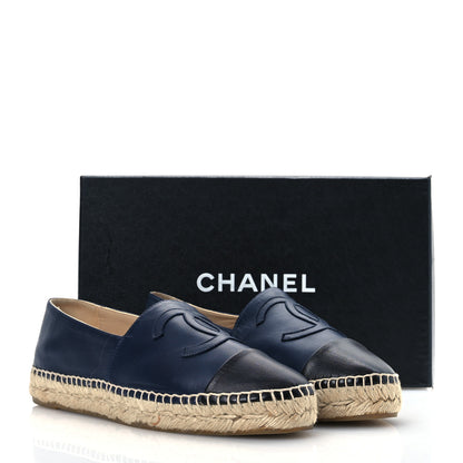 Chanel Lambskin CC Espadrilles 41 Navy Black 13 of 13