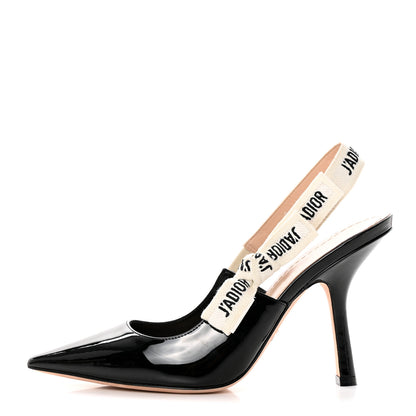 Christian Dior Patent Ribbon J'Adior Slingback 100mm Pumps 37 Black 1 of 12