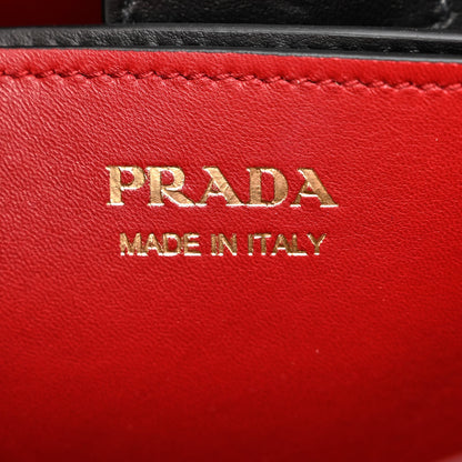 Prada Saffiano Cuir Medium Panier Bucket Bag Black Fuoco 6 of 11